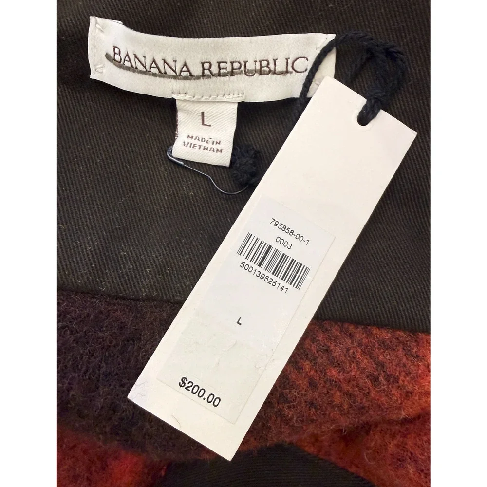 NWT BANANA REPUBLIC $200 BRUSHED WOOL BLEND OVERSHIRT SHACKET JACKET SZ L